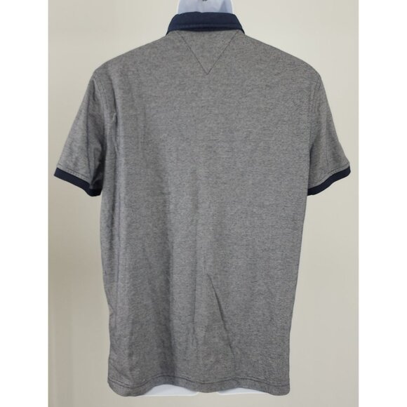 Men's Tommy Hilfiger Polo Slim Fit Shirt Short Sleeve Large 100% Cotton Navy - Picture 2 of 6